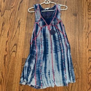 Blue mini dress with pink details. Never worn.